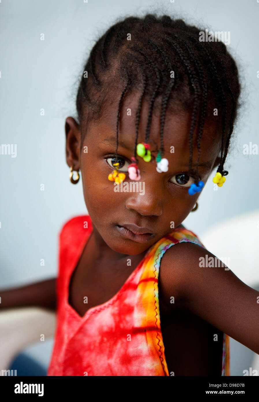 Portrait d'une jeune fille, Dakar, Sénégal Banque D'Images