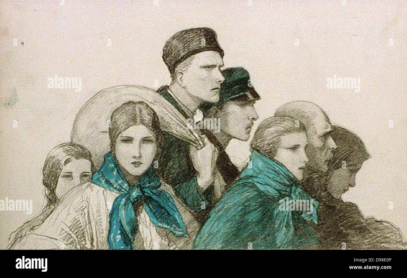 Les immigrants de Russie ou d'Europe de l'Est arrivant en France, c1905. Banque D'Images