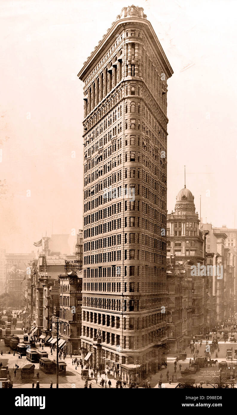 Flatiron Building à New York City, vers 1910-1920 Banque D'Images