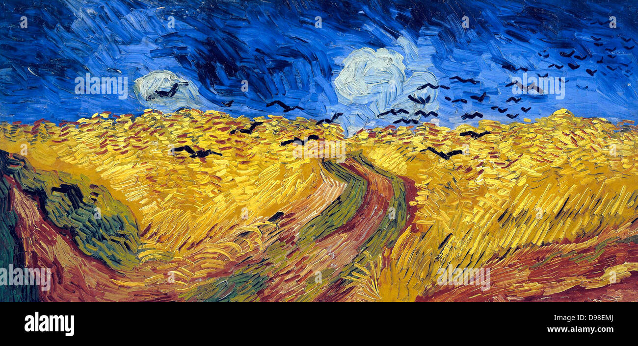 Vincent Van Gogh (1853 - 1890), peintre post-impressionniste hollandais. Van Gogh souffrait de maladie mentale et est mort d'une blessure auto-infligée. Wheatfield avec Crows (1890), Van Gogh Museum, Amsterdam Banque D'Images