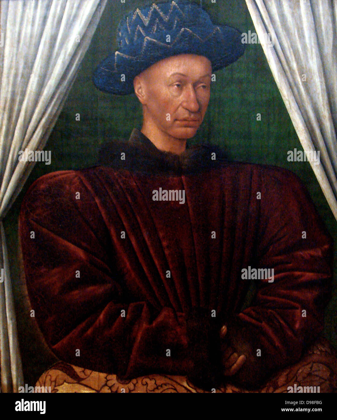 Charles VII par Jean Fouquet 1445 1450. Charles VII (Charles le bien servi), 1403-61, roi de France (1422-61), fils et successeur de Charles VI. Son règne a vu la fin de la guerre de Cent Ans Banque D'Images