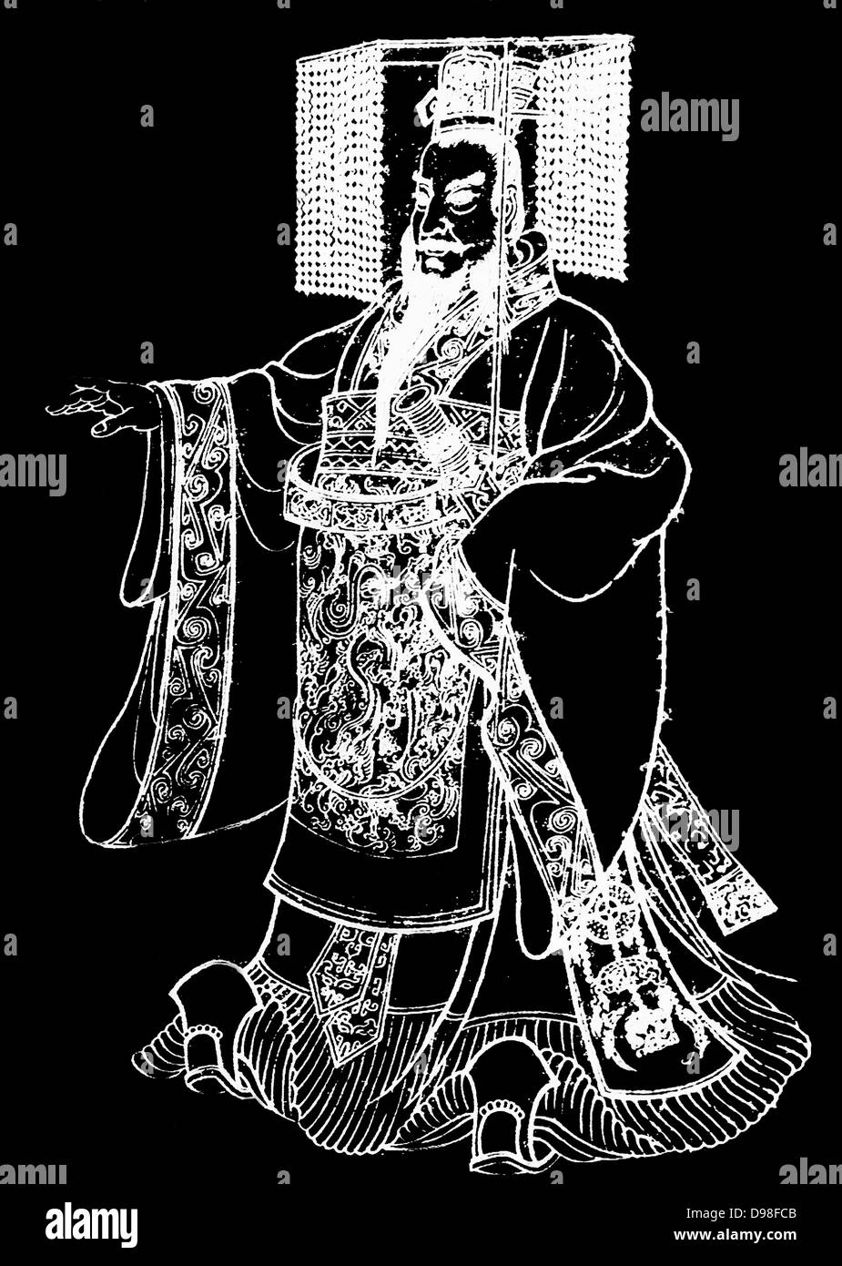 Qin Shi Huangdi (259 BC - 210 BC), roi de l'État chinois de Qin à partir de 246 avant J.-C. à 221 av. J.-C. Au cours de la période. Empereur de chine 221 à 210 BC. Il a entrepris des projets, y compris la première version de la Grande Muraille de Chine et d'un système routier national. Banque D'Images