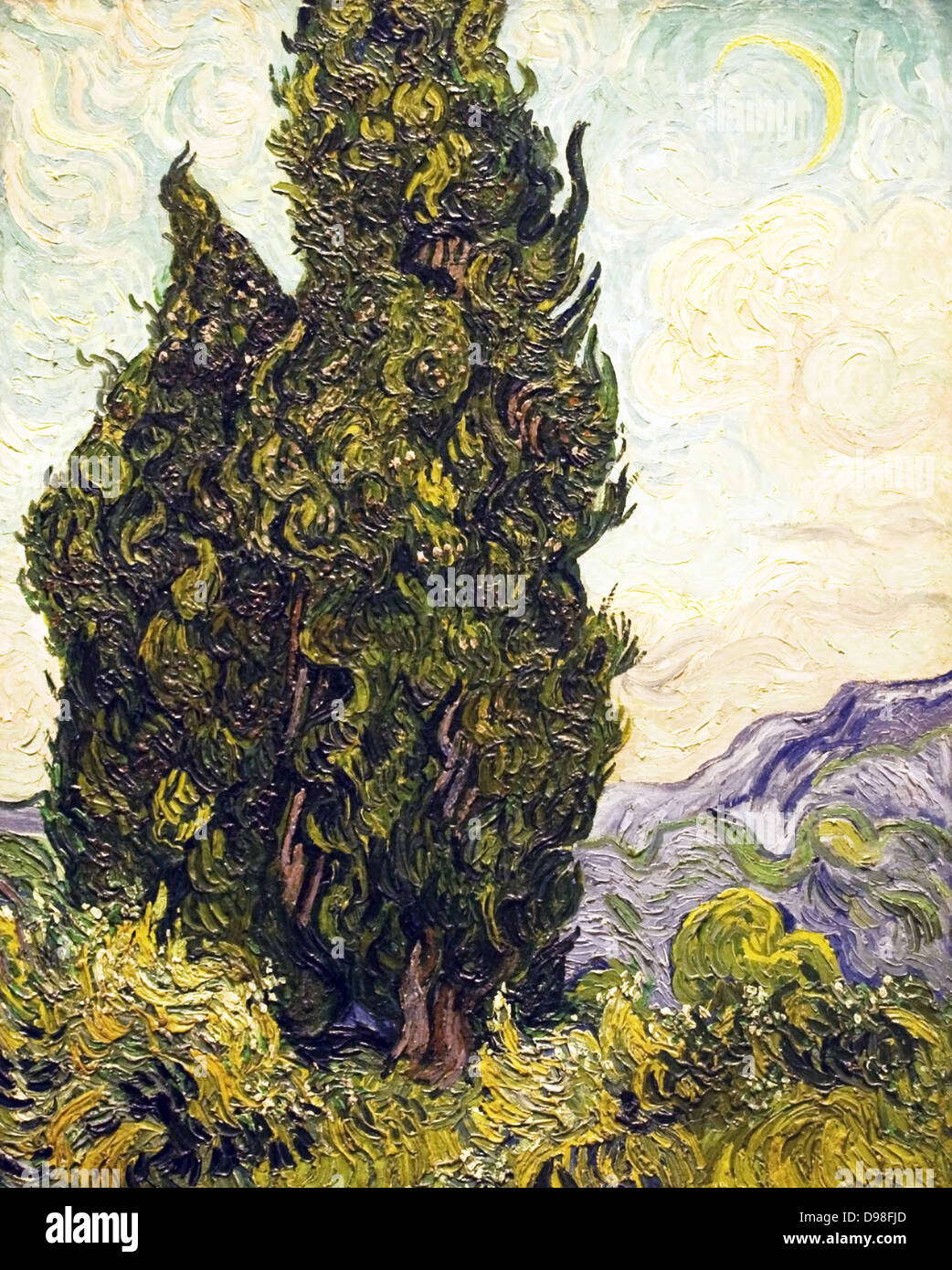 Cyprès par Vincent Van Gogh, 1889 Banque D'Images