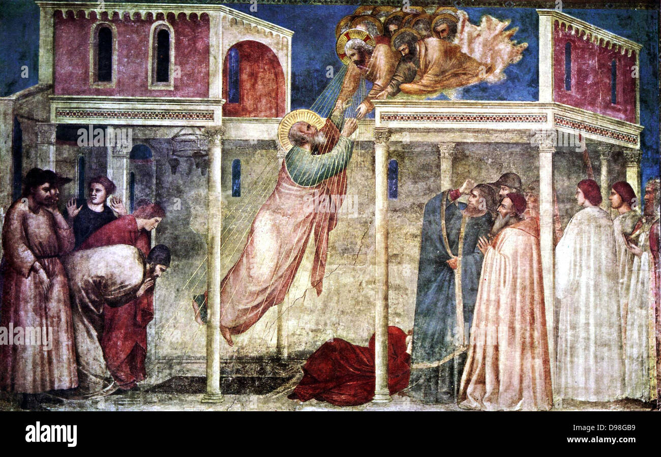 Giotto di Bondone Santa Croce de Florence, l'ascension de Jean l'Évangéliste Banque D'Images