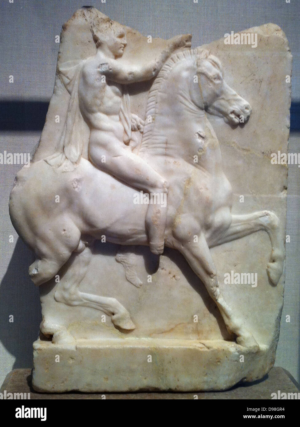 En relief d'un cavalier. Le grec, la fin de l'époque hellénistique. Ier siècle avant J.-C. Banque D'Images