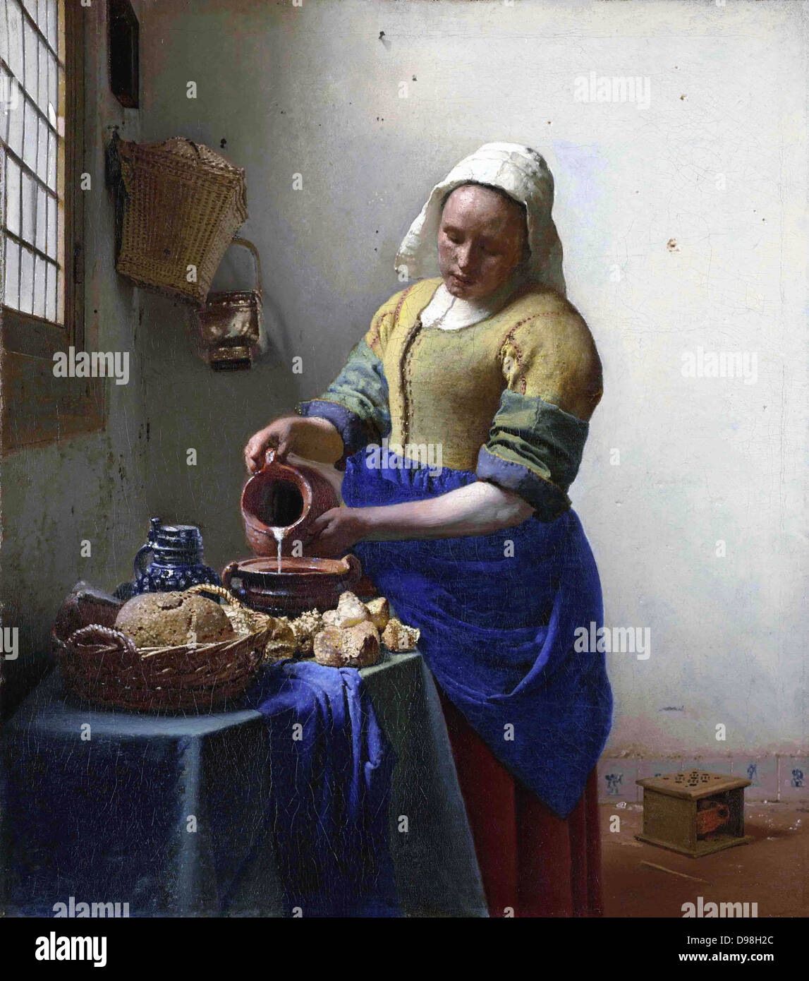 Johannes Vermeer (1632-1674) peintre néerlandais, La Laitière Banque D'Images