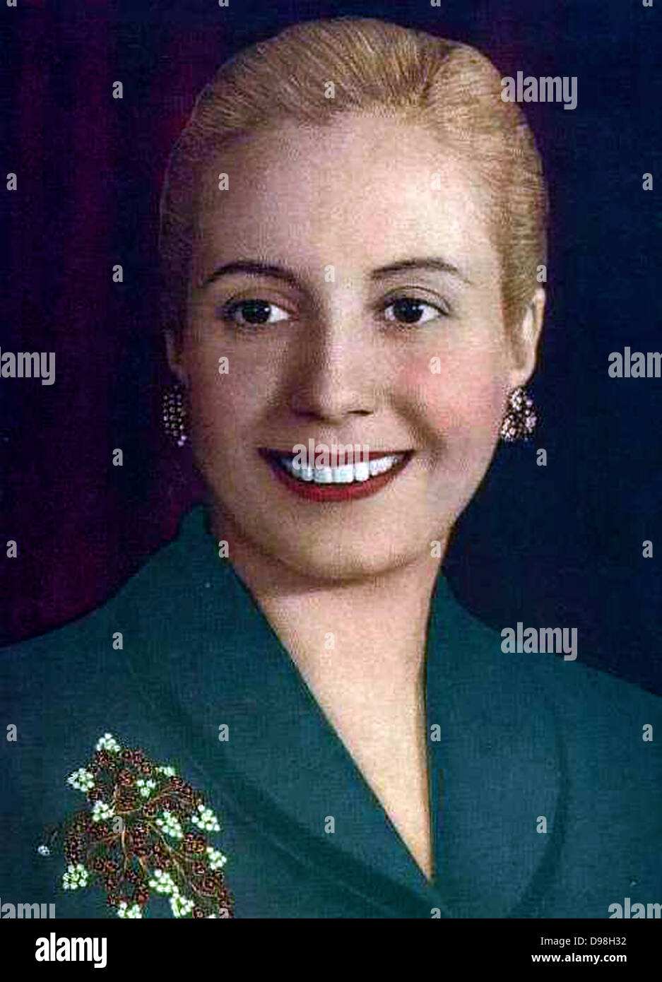 María Eva Duarte de Perón 7 mai 1919 - 26 juillet 1952) a été la deuxième épouse du président Juan Perón (1895-1974) et a été la première dame de l'Argentine à partir de 1946 jusqu'à sa mort en 1952. Elle est souvent appelée simplement Eva Perón, ou par l'affectueux diminutif Evita en langue espagnole. Banque D'Images