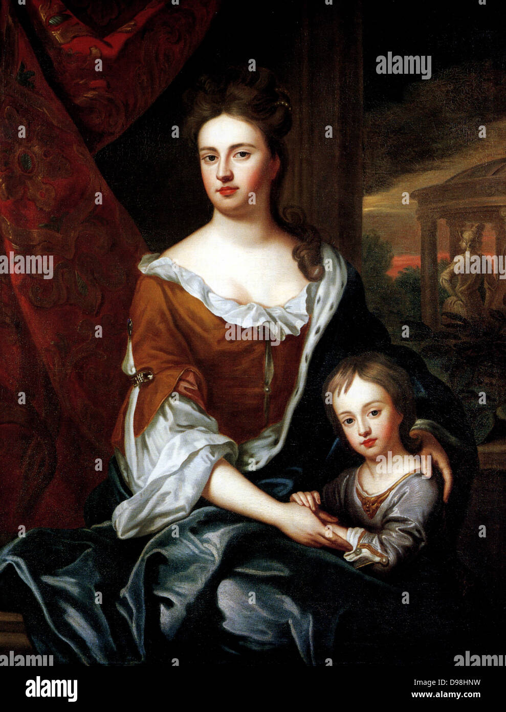 La Reine Anne d'Angleterre et Guillaume, duc de Gloucesterpainted par le studio de Sir Godfrey Kneller, vers 1694 Banque D'Images