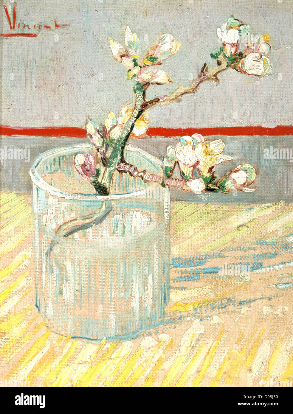 Branche de l'amandier en fleurs dans un verre', 1888. Huile sur toile. Vincent Willem van Gogh (1853-1890) peintre postimpressionniste néerlandais. Banque D'Images