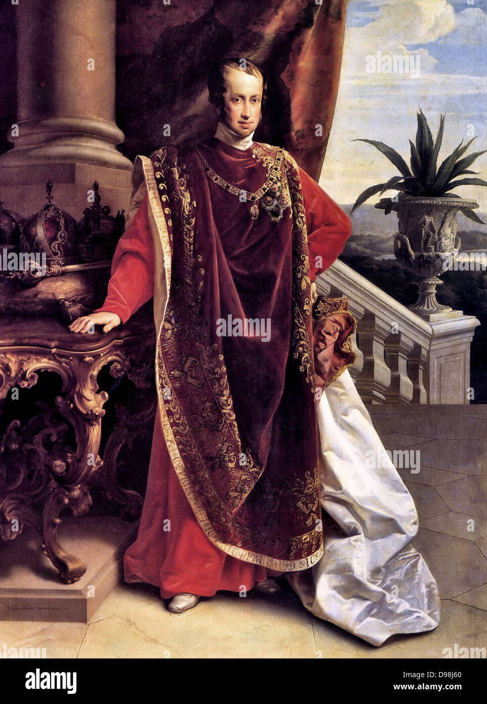 Ferdinand I (19 avril 1793 - 29 juin 1875) fut Empereur d'Autriche, Président de la Confédération germanique, roi de Hongrie et de Bohême (comme Ferdinand V), ainsi que les colonies à partir de la mort de son père, François II, Saint Empereur Romain, jusqu'à son abdication après les révolutions de 1848. Banque D'Images