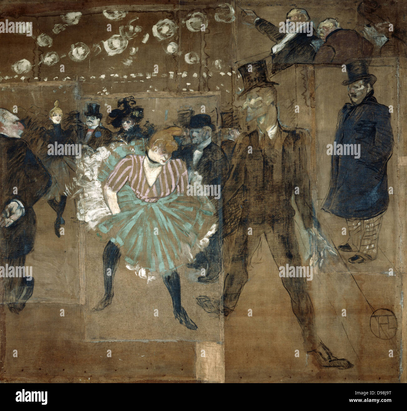 La danse au Moulin Rouge : La Goulue et Valentin. Huile sur toile, 1895, par Henri de Toulouse-Lautrec (1864-1901), artiste français. Postimpressionnistes, Art Nouveau. Banque D'Images