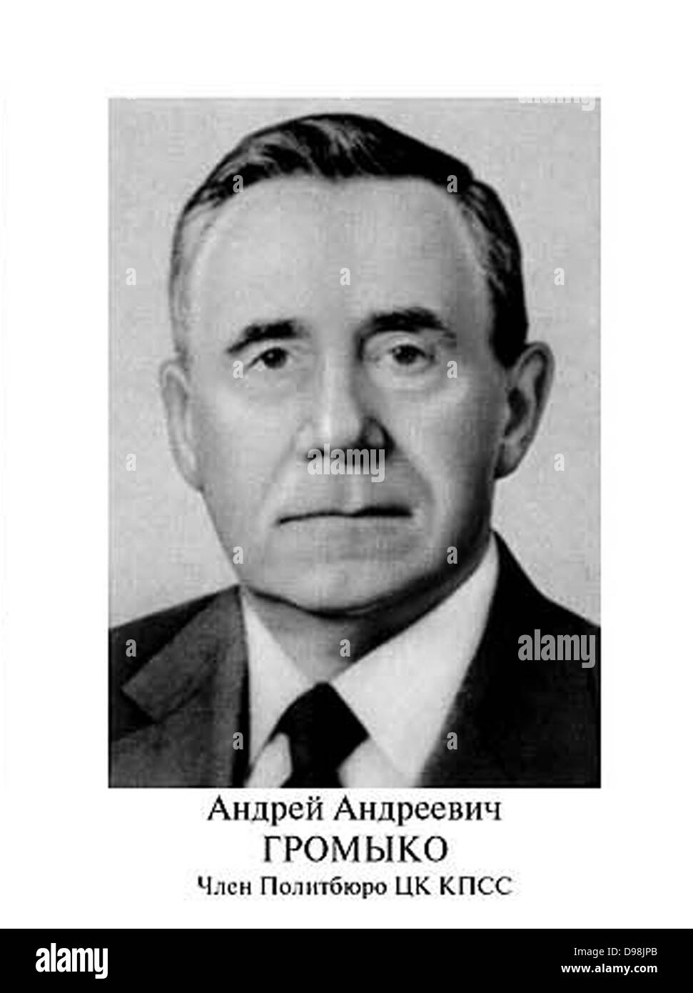 En 1984, Andrei Gromyko. (1909 - 1989). Homme d'État russe soviétique pendant la guerre froide. Ministre des affaires étrangères (1957-1985) et Président du Présidium du Soviet suprême (1985-1987). Banque D'Images