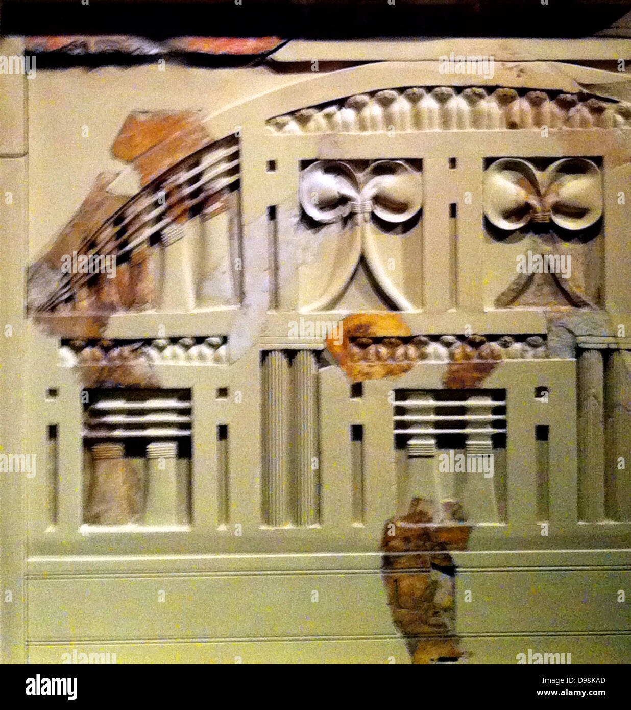 Détail d'un relief du sanctuaire d'une prêtresse d'Hathor, Royal 11e dynastie, règne de Mentuhotep II 2051-2000 av. Banque D'Images