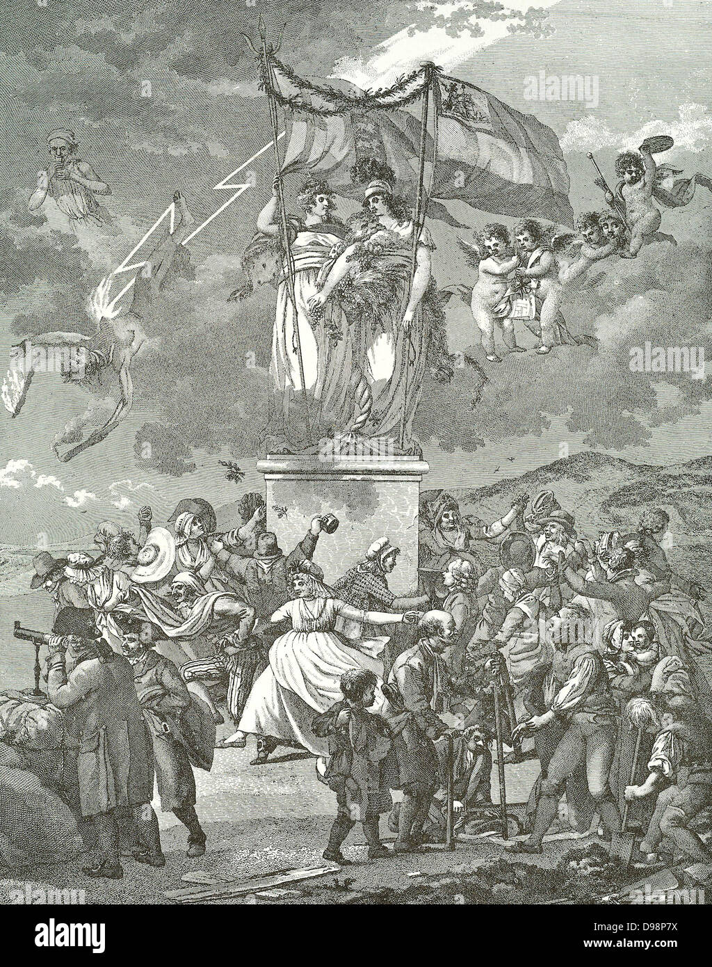 Le traité d'Amiens temporairement mettant fin aux hostilités entre la République française et le Royaume-Uni pendant les guerres de la Révolution française. Il a été signé dans la ville d'Amiens le 25 mars 1802 (4 Germinal an X, dans le calendrier révolutionnaire), de Joseph Bonaparte et le Marquis Cornwallis comme un traité "définitive de la paix". La paix d'Amiens n'a duré qu'un an (18 mai 1803) et a été la seule période de paix au cours de la "Grande Guerre" français entre 1793 et 1815. Banque D'Images