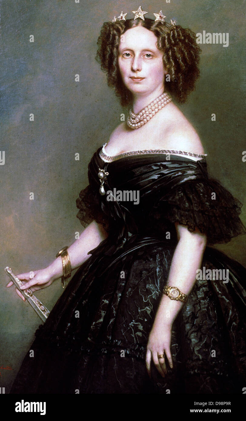 Portrait de la Reine Sophie des Pays-Bas, (Sophie de Wurtemberg) est mort en 1877. Peint en 1863 par Franz Xaver Winterhalter (1805-1873) Banque D'Images