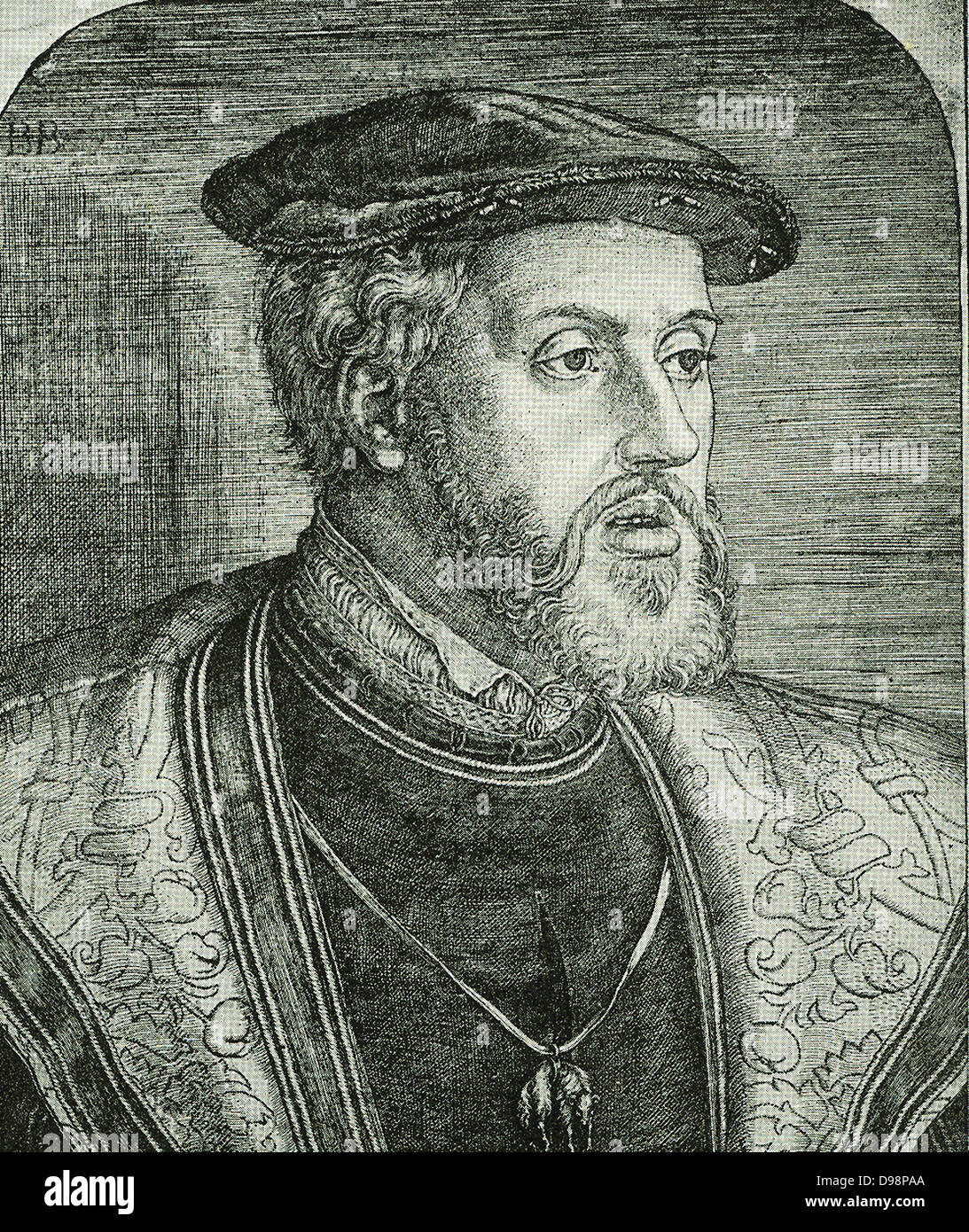 La réforme - Charles V peu avant 1550 une combinaison de circonstances united toutes les dix-sept provinces des Pays-Bas sous Charles Quint, un Néerlandais de naissance, qui était également l'empereur allemand et Roi d'Espagne. Un grand nombre de Néerlandais ont péri pour la foi réformée durant son règne. En 1555 il démissionna de son pouvoir en faveur de son fils Philippe II. Banque D'Images