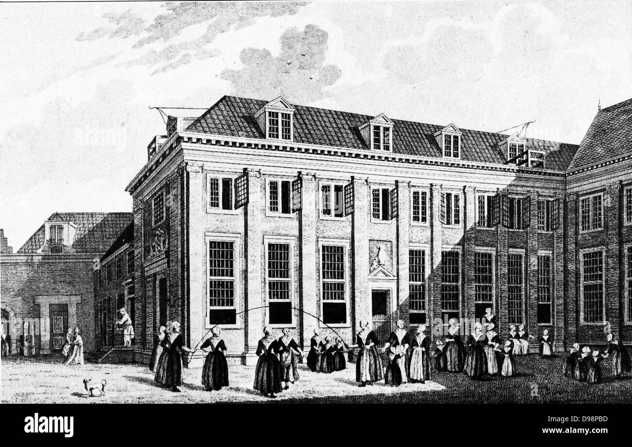 Orphelinat pour filles Burher à Amsterdam vers 1750 Banque D'Images