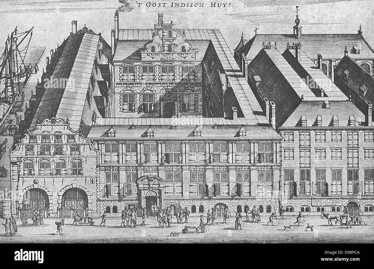 La East India House à Amsterdam. Cet édifice, à l'origine un entrepôt pour les marchandises et produits que la East India Company a été importé au siège de l'East India Company qui a aidé les Pays-Bas en gagnant la première place parmi les grandes nations commerciales de l'époque. Banque D'Images
