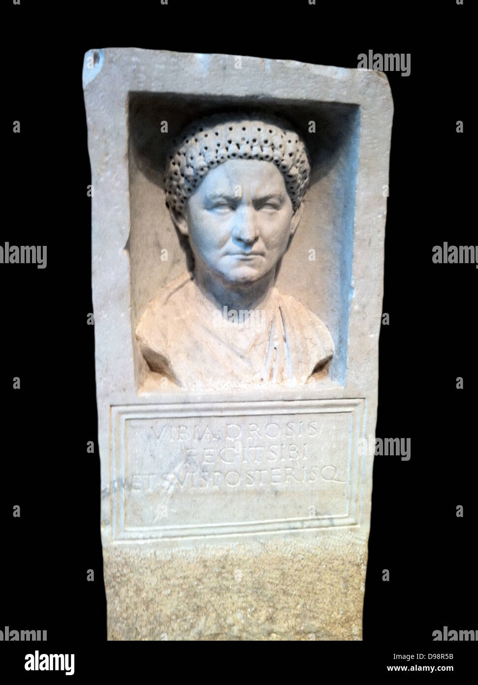 Stèle funéraire en marbre de Vibia Drosis. Période romaine, Flavian, ca. 69-80 Banque D'Images