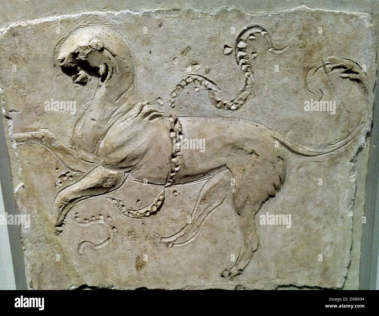 L'allégement en stuc (Roman) représentant un cheval. 1er siècle après JC Banque D'Images