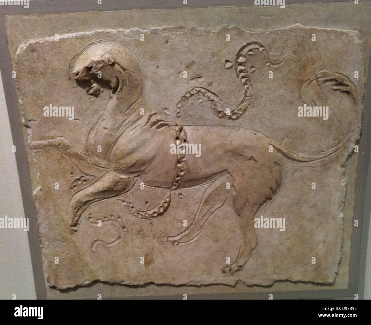 L'allégement en stuc (Roman) représentant un cheval. 1er siècle après JC Banque D'Images
