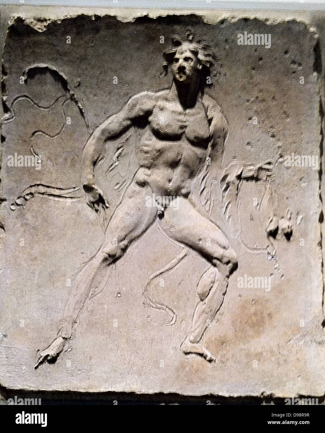 L'allégement en stuc (Roman) représentant une figure masculine. 1er siècle après JC Banque D'Images