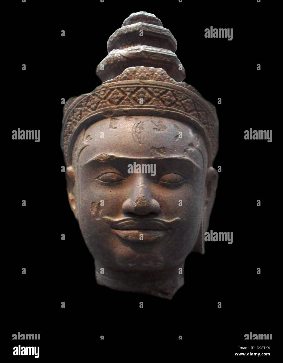 10e siècle sculpture du dieu hindou Brahma. Le grès du Cambodge, Wat Baset (temple) Banque D'Images