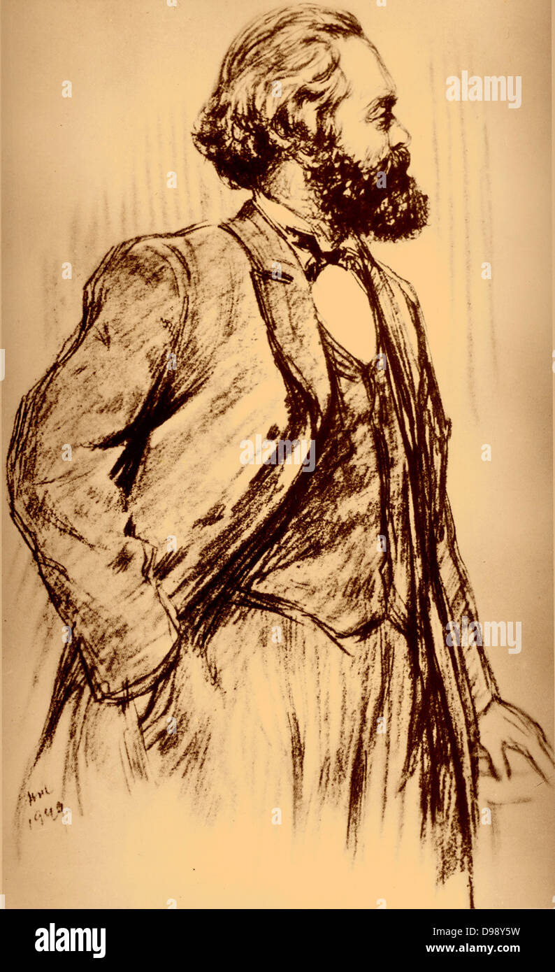 Karl Heinrich Marx (5 mai 1818 - 14 mars 1883) était un philosophe allemand, sociologue, historien de l'économie, journaliste et socialiste révolutionnaire. 1852 Banque D'Images