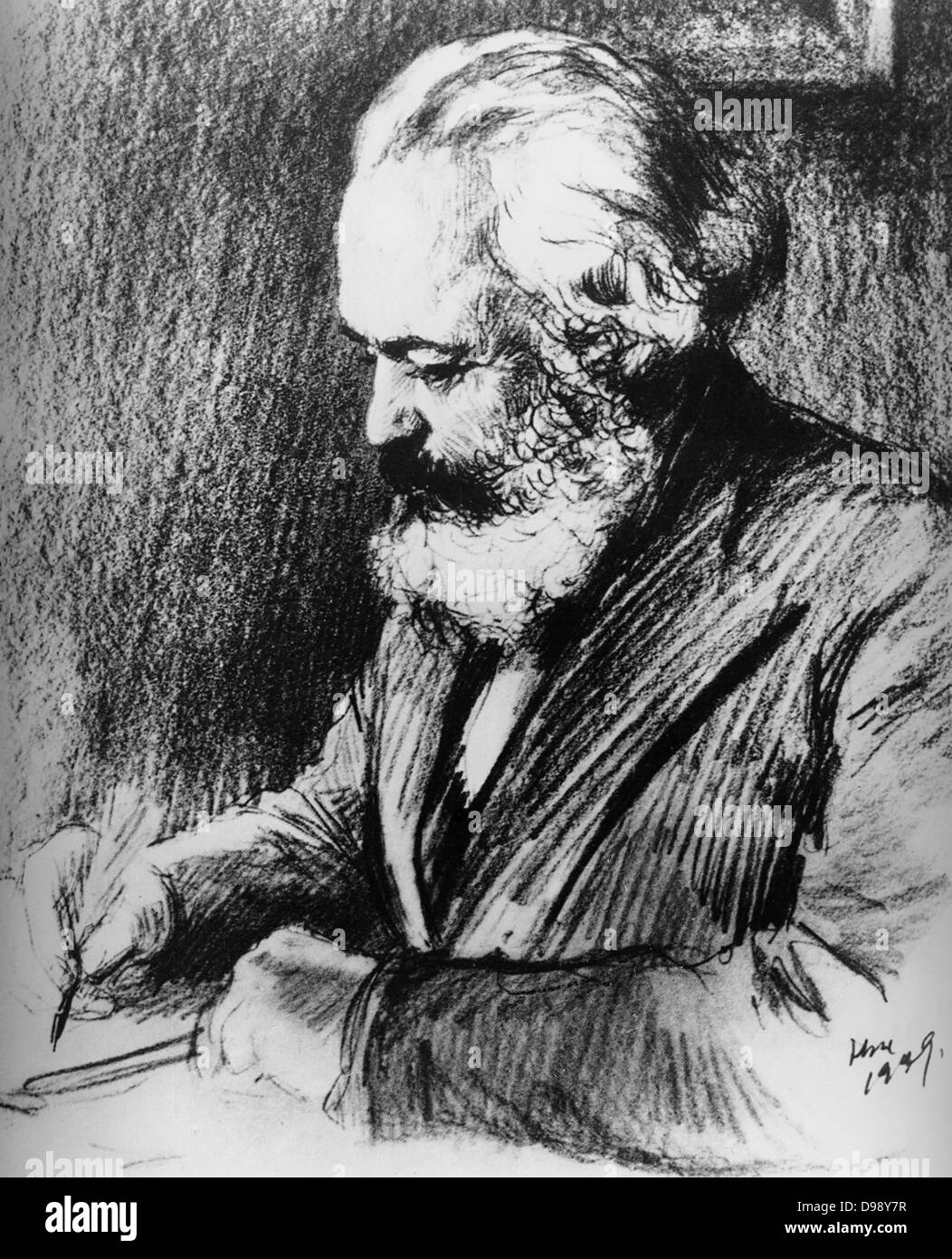Karl Heinrich Marx (5 mai 1818 - 14 mars 1883) était un philosophe allemand, sociologue, historien de l'économie, journaliste et socialiste révolutionnaire. 1870 Banque D'Images