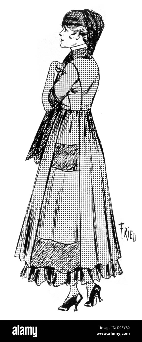 La mode féminine. Robe et chapeau avec voile considéré comme convenable pour le deuil. Du périodique "Français" Le Flambeau, 18 septembre 1915. Deuil mort Première Guerre mondiale 1914-1918. Banque D'Images