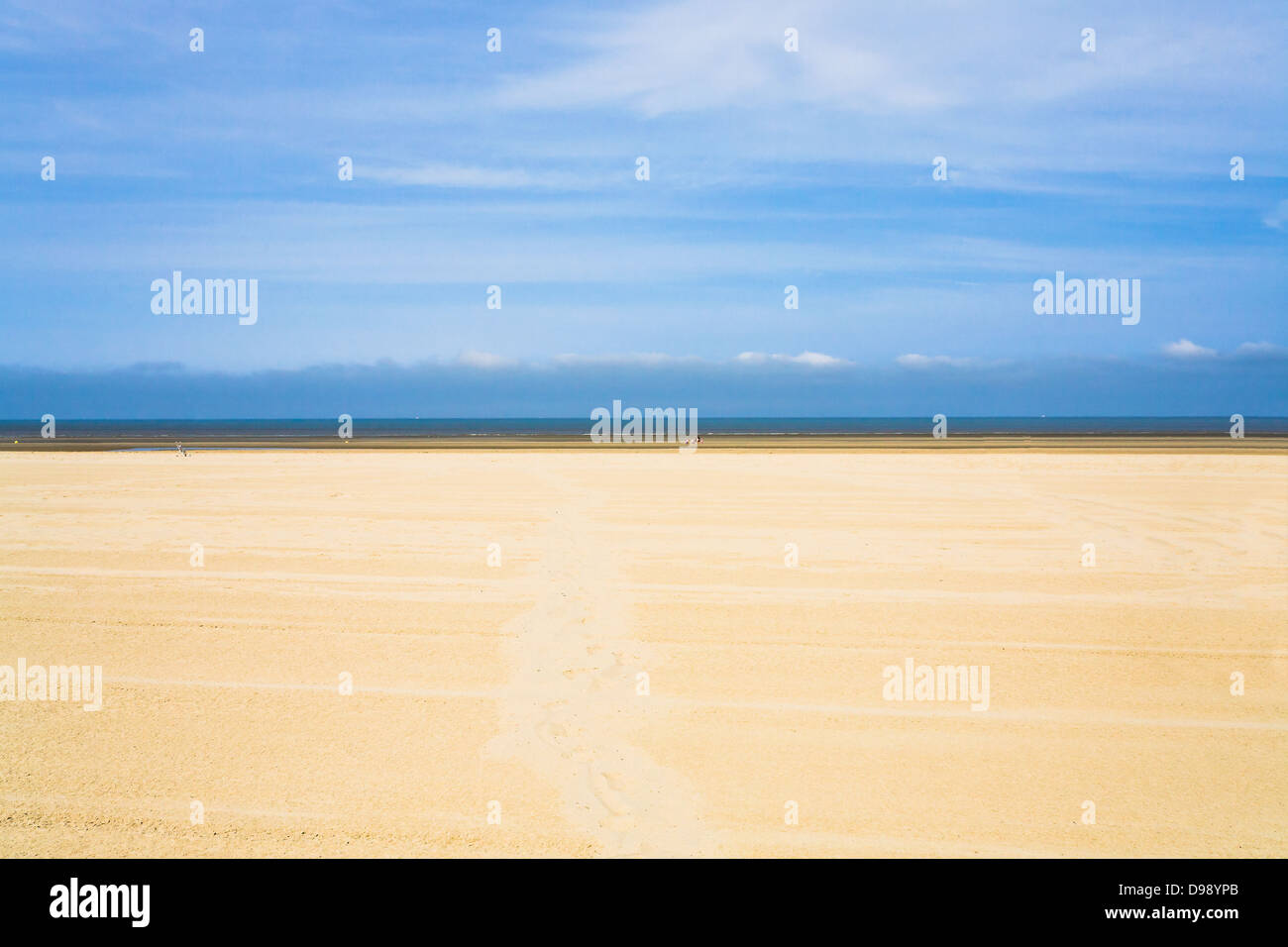 Large Plage De Sable Plat Le Touquet En Normandie France