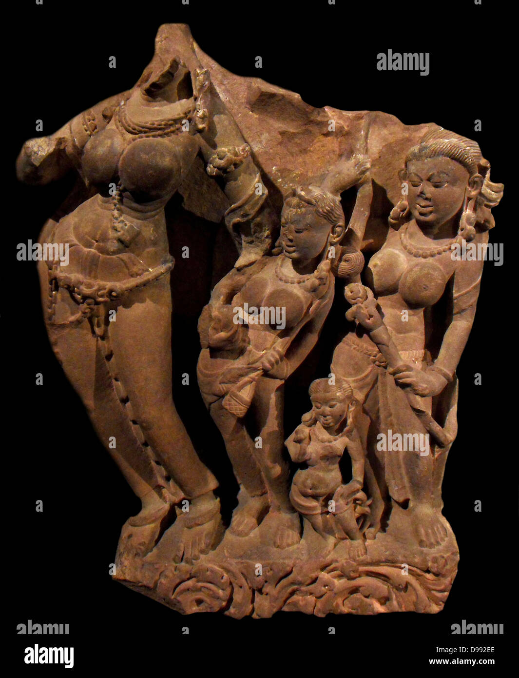 Dieu de la rivière Yamuna ( ?). Post-Gupta période (6ème-8ème siècle) sculpture en grès de Madhya Pradesh, en Inde. Banque D'Images