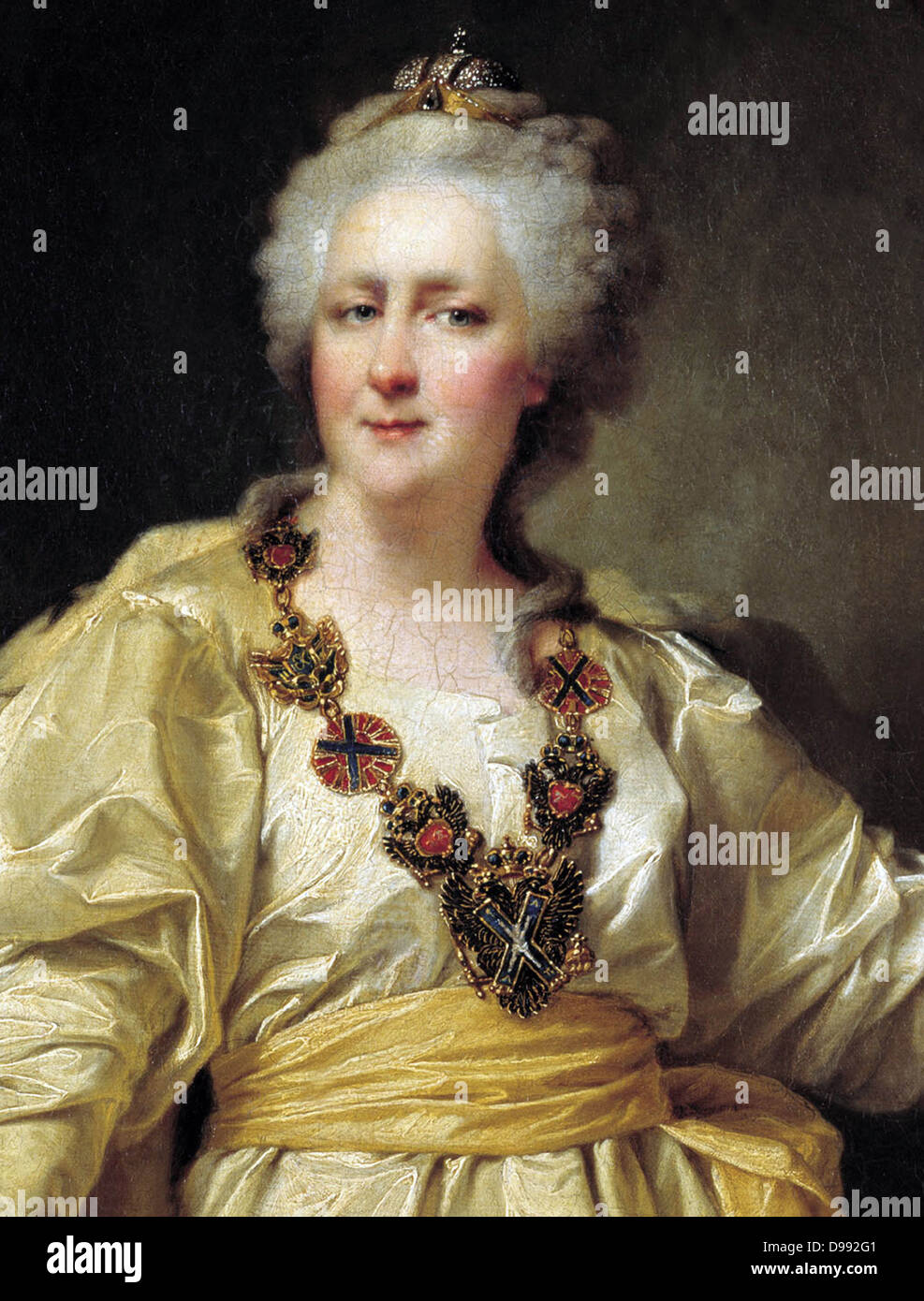 Catherine II la Grande (1729-1796) impératrice de Russie à partir de 1796, 1794. Dmitry Levitzky (1735-1822) peintre russo-ukrainienne. Portrait de trois-quarts des femmes choc frontal Banque D'Images