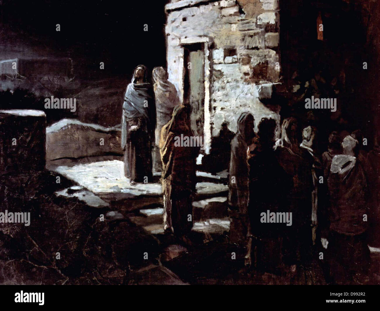 Le Christ priant dans le jardin de Gethsémani", 1888. Huile sur toile. Nikolai Ge (1831-1894) artiste russe. La religion du Nouveau Testament Jésus disciples chrétiens Banque D'Images