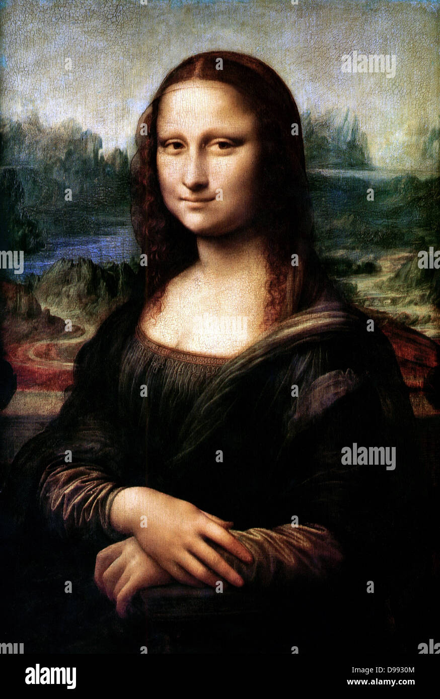 Mona Lisa' également appelé 'La Joconde' ou 'La Joconde', c1503-1506. Huile sur bois. Leonardo da Vinci (1452-1519). Portrait de Lisa Gheradini, épouse de Francesco del Gioconda un marchand de soie florentin. Banque D'Images