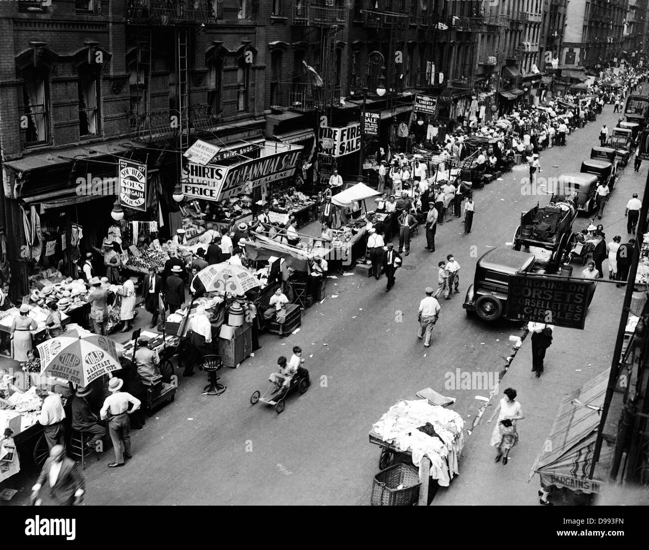 La ville de New York, de la rue du marché vers 1930 Banque D'Images