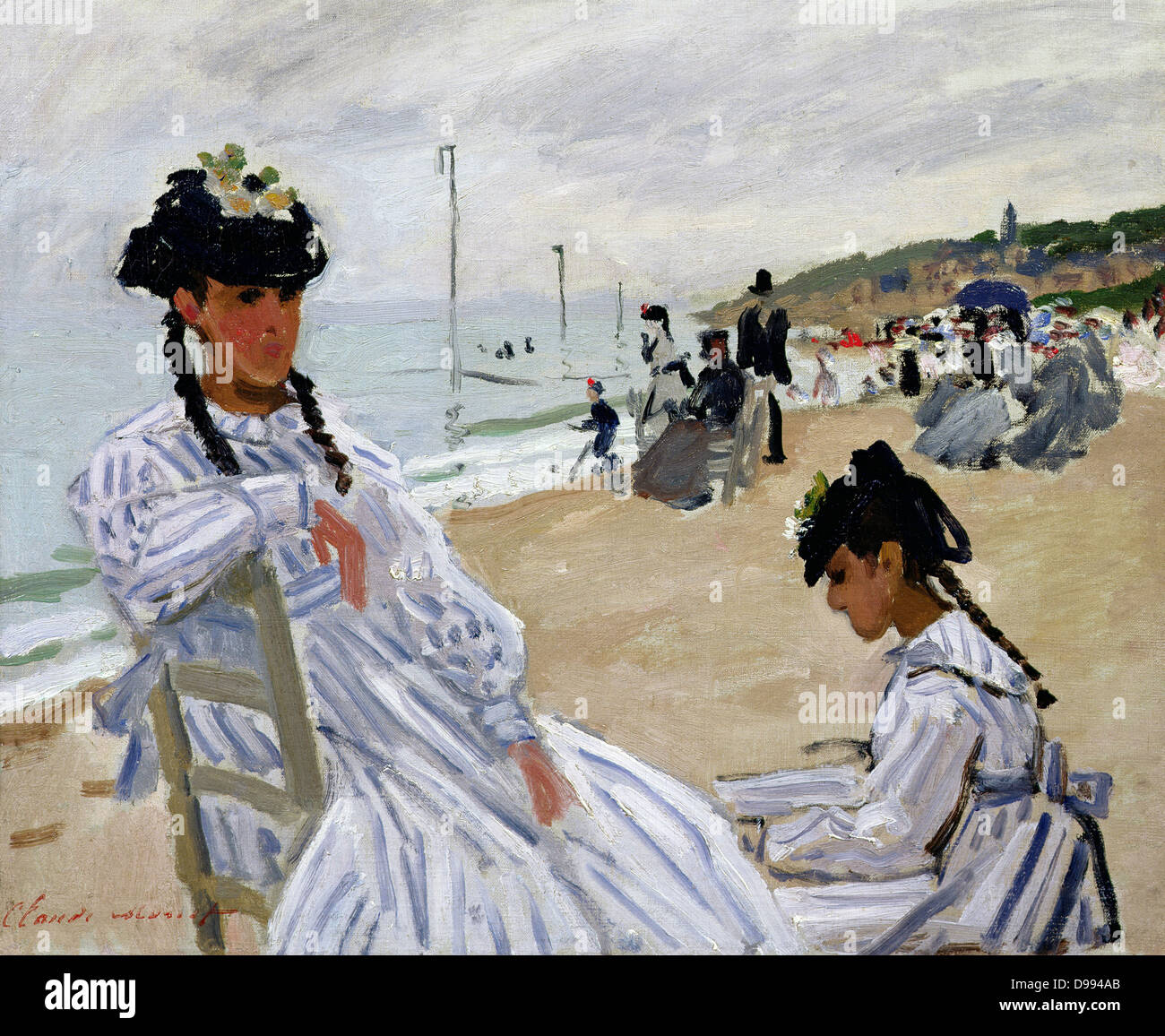 Claude Monet (14 novembre 1840 - 5 décembre 1926), peintre impressionniste français. Le terme Impressionnisme est dérivé de l'intitulé de son tableau Impression, Sunrise (Impression, soleil levant). "Trouville", huile sur toile, 1870-1871 Banque D'Images