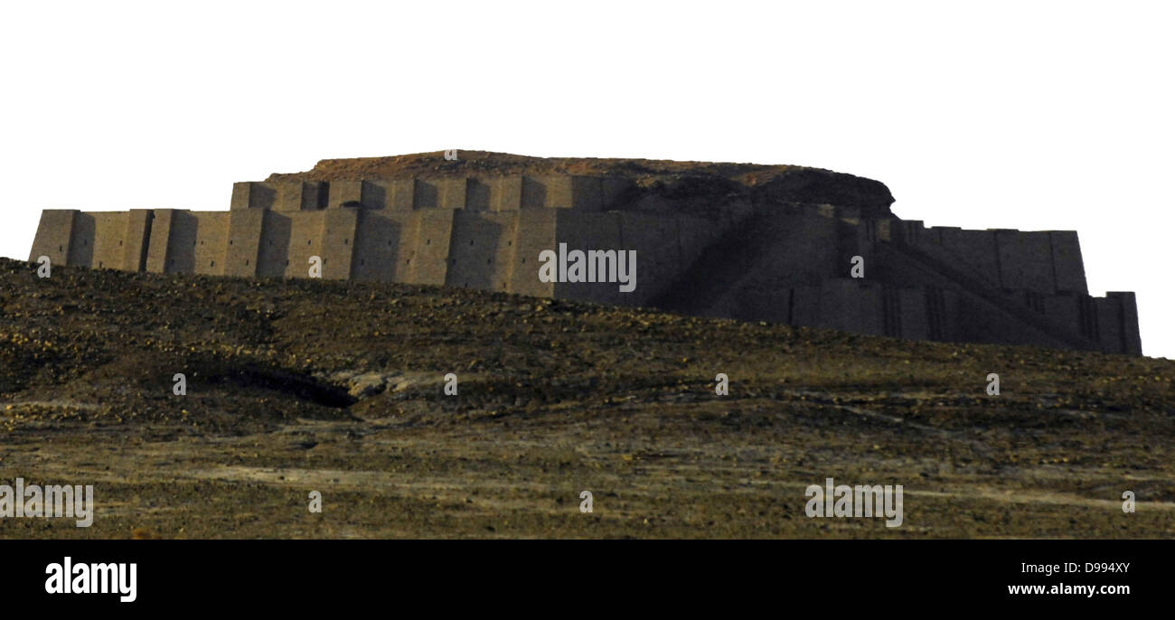 La ziggourat d'Ur, situé dans le sud-est de l'Iraq. On croit être de 4000 ans, elle a été construite par l'ordre d'Ur-nammou (c2047-2030 BC) comme un temple pour le dieu de la lune Nanna. Civilisation ancienne Mésopotamie Sumérienne Banque D'Images