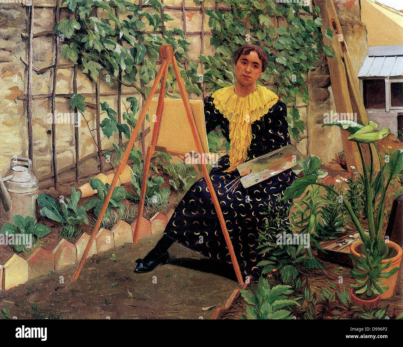Jeune femme peinture de Félix Edouard Vallotton (28 décembre 1865 - 29 décembre 1925) est un peintre et graveur suisse associé avec les Nabis Banque D'Images