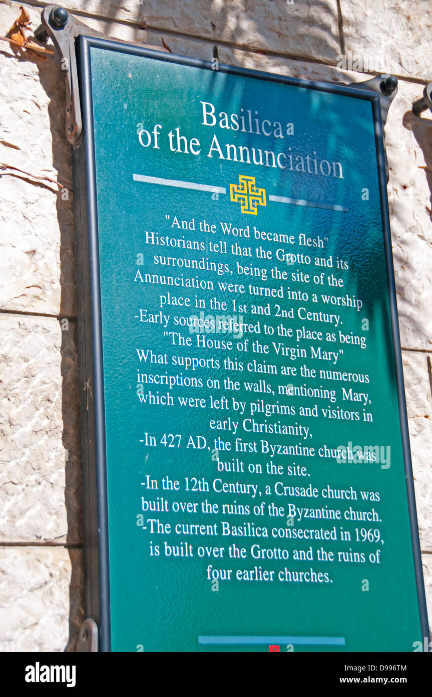 Basilique de l'Annonciation de Nazareth, Israël Banque D'Images