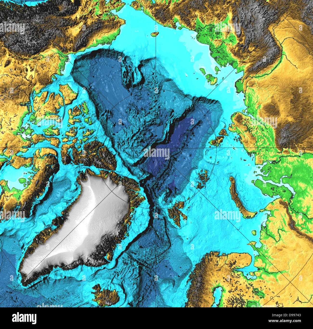 15 janvier 2003 les sources hydrothermales dans l'océan Arctique. "Sur l'Gakkel Ridge, qui est dans l'océan Arctique entre le Groenland et la Sibérie, la preuve de 9 à 12 des évents hydrothermaux le long d'environ 680 kilomètres de la vallée du Rift, la NOAA" Banque D'Images