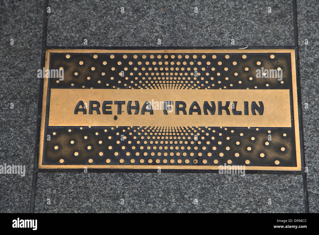 Aretha Franklin Plaque, Walk of Fame, Apollo Theatre, 125 rue, à Harlem, Manhattan, New York City, USA Banque D'Images