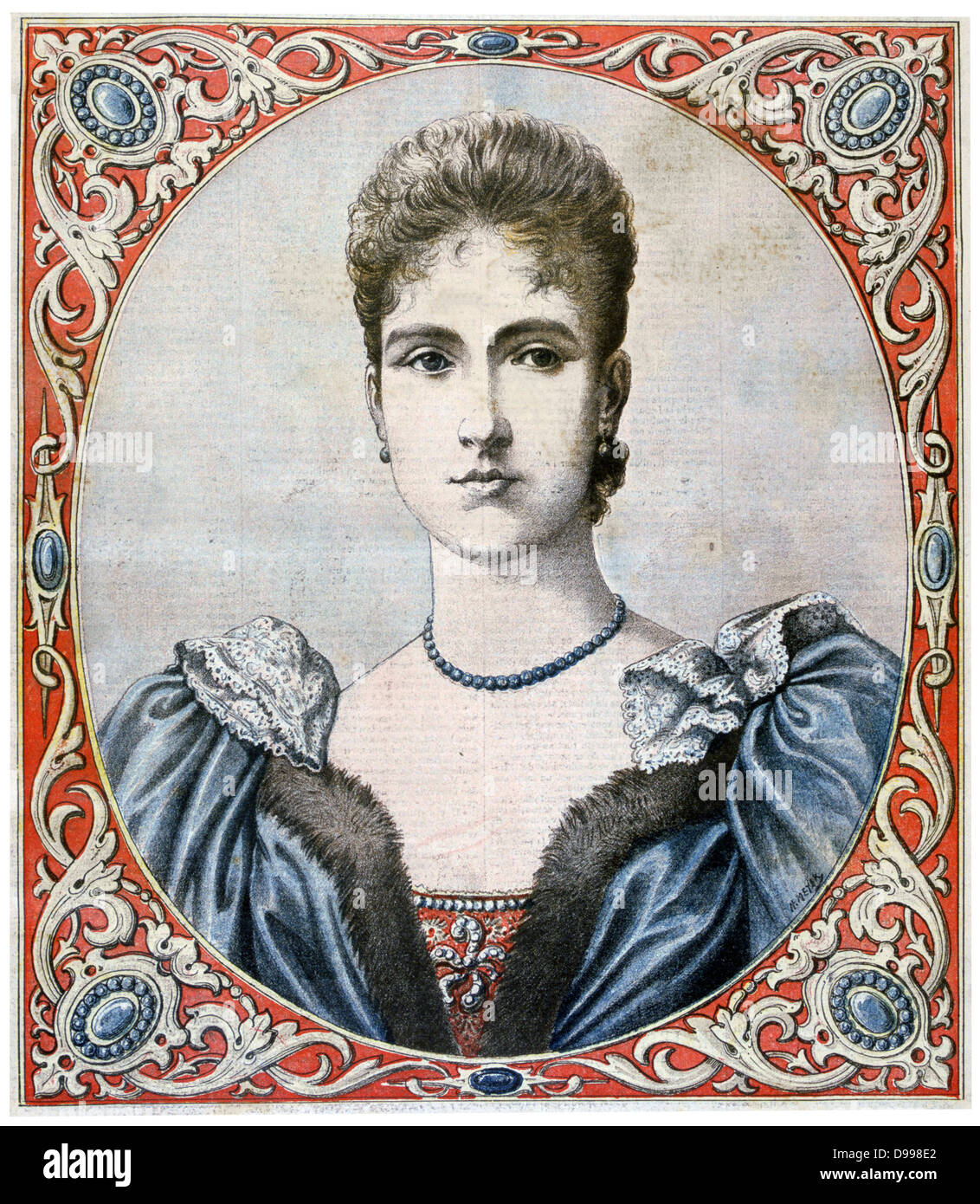 La princesse Alexandra (Alix) de Hesse, Fiancée du Tsar Nicolas II de Russie lorsqu'il succéda à son trône sur l Novembre 1894. Elle a pris le nom d'Alexandra Feodorovna sur le mariage. À partir de 'Le Petit Journal', Paris, 1894. Novembeer 1894. Banque D'Images