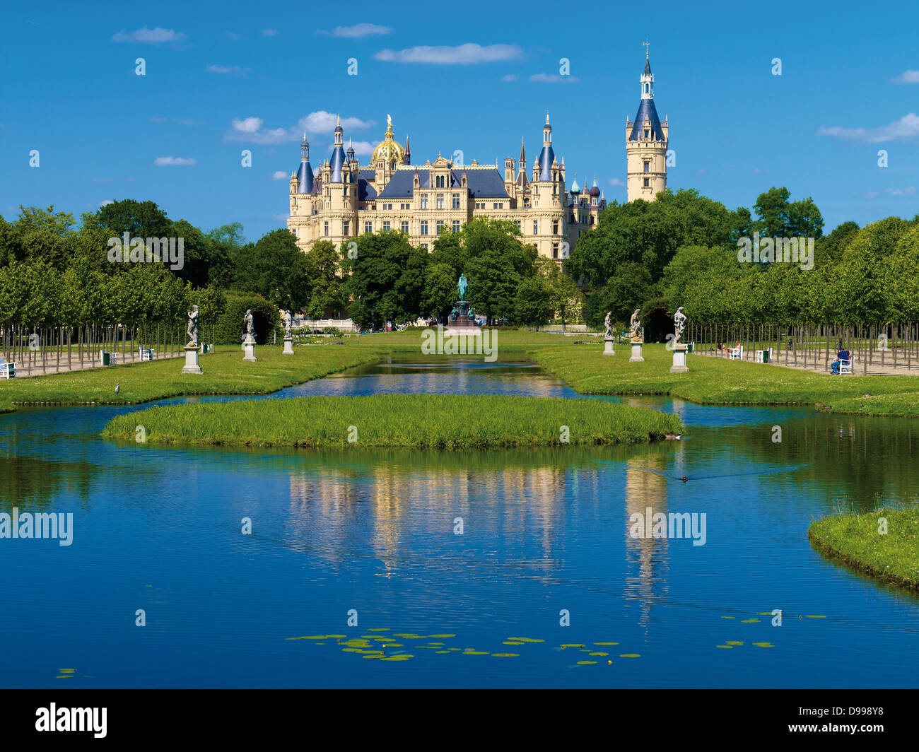 Le château de Schwerin, Mecklembourg-Poméranie-Occidentale, Allemagne Banque D'Images