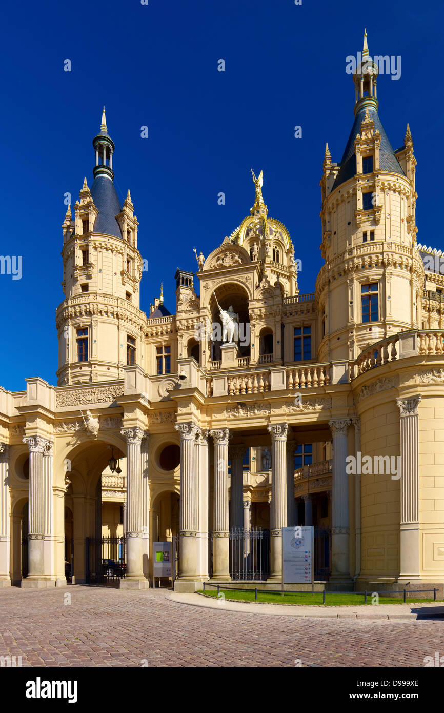 Le château de Schwerin, Mecklembourg-Poméranie-Occidentale, Allemagne Banque D'Images