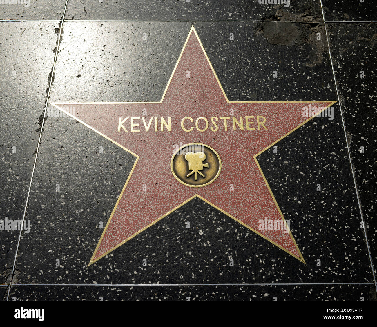 Terrazzo star pour les artistes Kevin Costner, catégorie Film, de tambours de la renommée, Hollywood boulevard, Hollywood, Los Angeles, fabriquées main e Banque D'Images