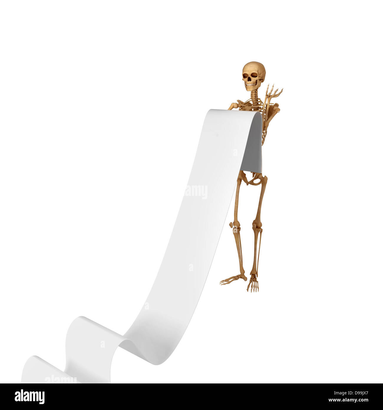 Crâne squelette avec des os isolés avec white Banque D'Images
