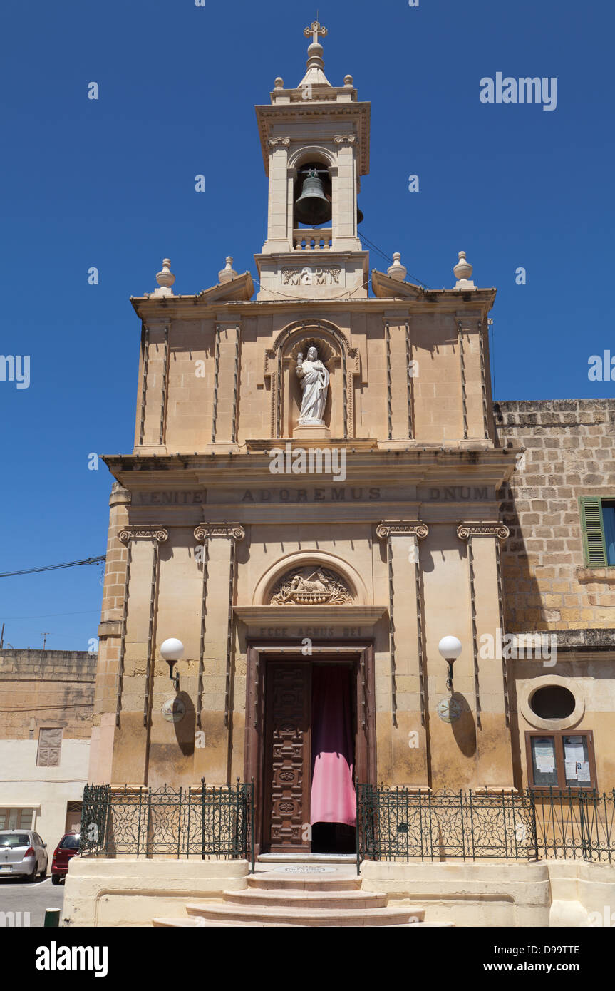 Église de la Nativité de la Bienheureuse Vierge Marie, Rabat, l'île de Gozo, Malte. Banque D'Images