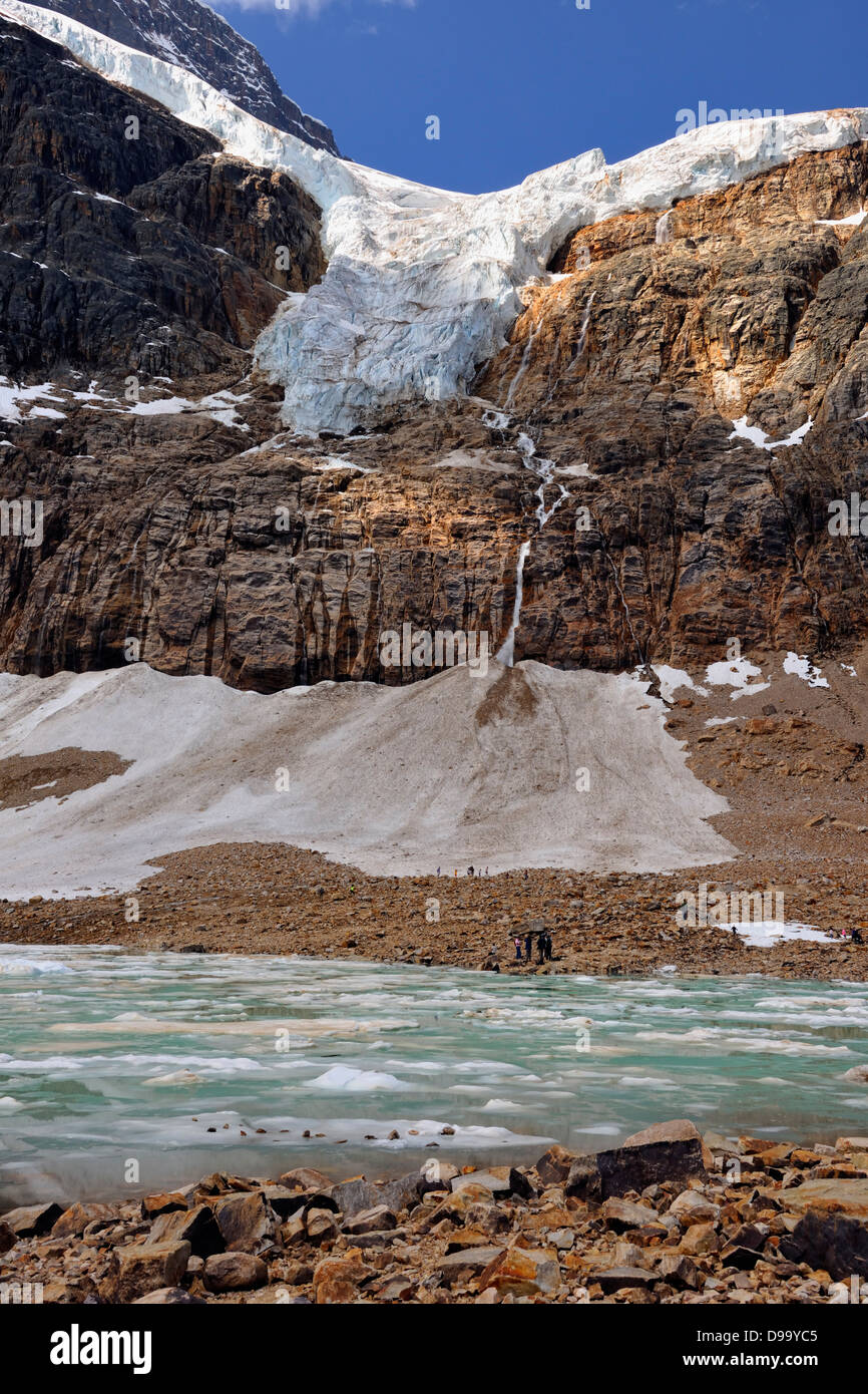 Mt. Edith Cavell Lac glaciaire avec le Glacier Angel Jasper National Park, Alberta, Canada Banque D'Images