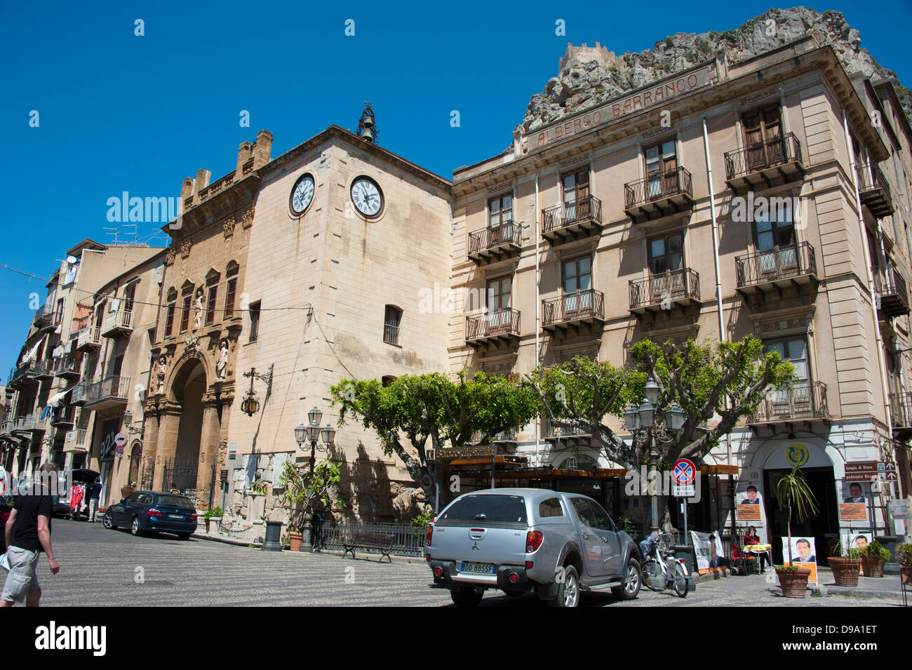 Sicile, Italie , Bankgebaeude, Cefalu, sicilia, Italie, Altstadt Banque D'Images